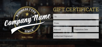 Design Preview for Templates for Bars & Nightclubs Gift Certificates 