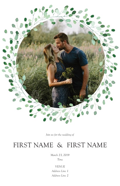 Design Preview for Templates for Greenery Wedding Invitations , Flat 13.9 x 21.6 cm