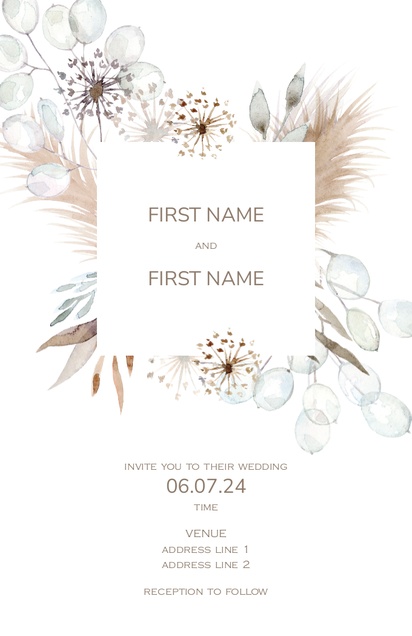 Design Preview for Templates for 2024 Trend - New Rustic Wedding Invitations , Flat 11.7 x 18.2 cm