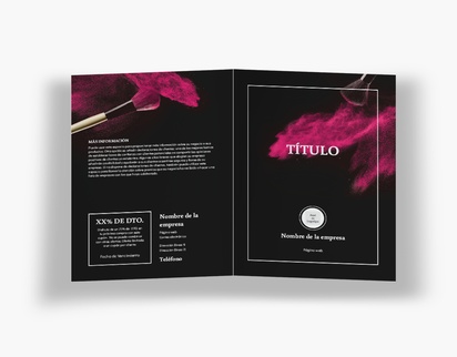 Vista previa del diseño de Galería de diseños de folletos plegados para productos de belleza y perfumes, Díptico A5 (148 x 210 mm)