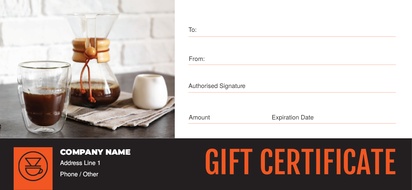 Design Preview for Design Gallery: cafes and restaurants Gift Certificates