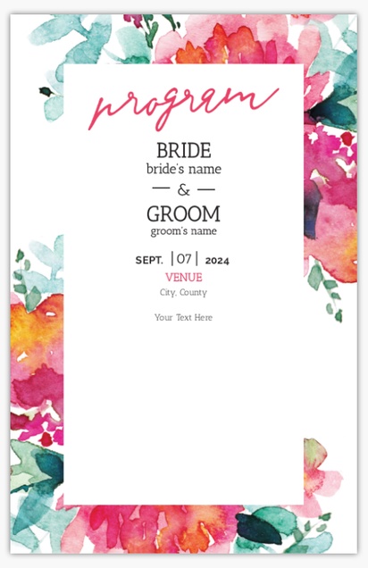 Design Preview for Wedding Programs, 6" x 9"