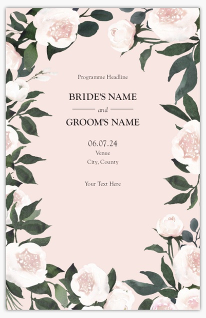 Design Preview for Floral Wedding Programs Templates, 6" x 9"
