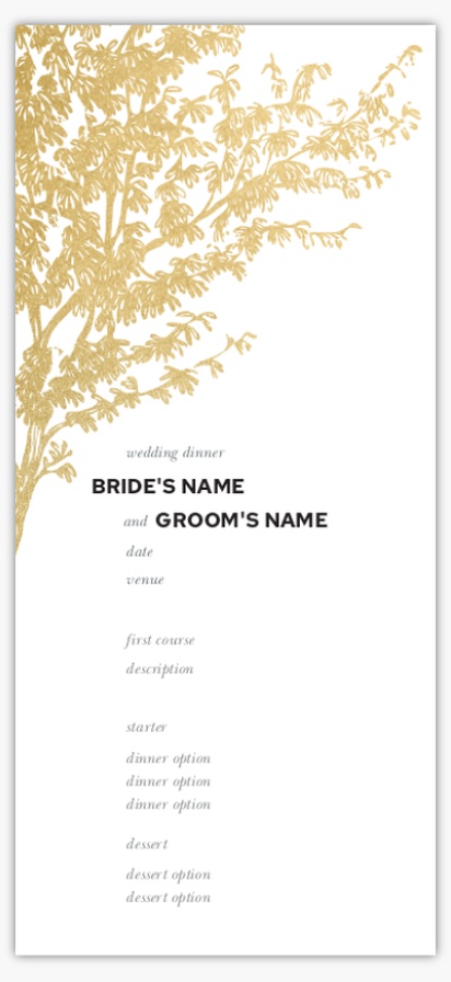 Design Preview for Design Gallery: Elegant Wedding Menu Cards, 4" x 8" Flat