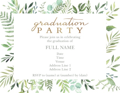 A grad greenery white cream design for Graduation Party