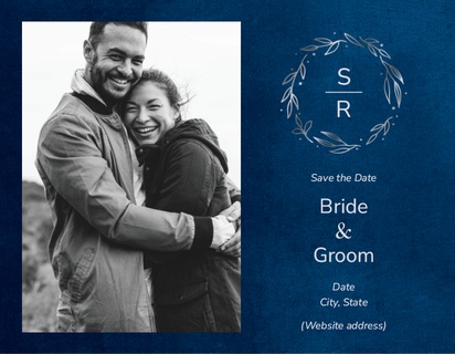 A navy navy blue blue design for Save the Date with 1 uploads
