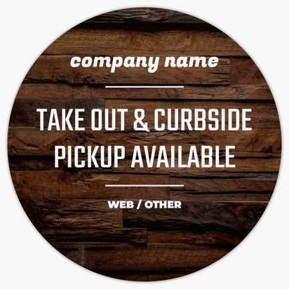 A take out and pickup curbside delivery black brown design