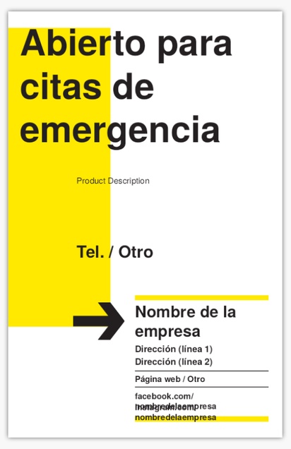 Un emergencia Covid 19 diseño negro amarillo