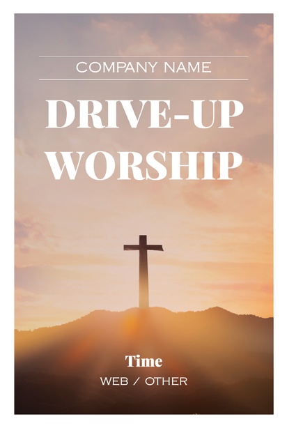 A drive in worship religion cream gray design for Religious