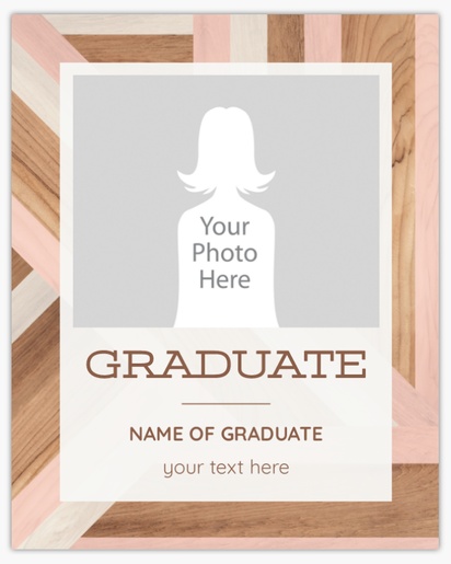 A vertical modern gray brown design for Graduation with 1 uploads