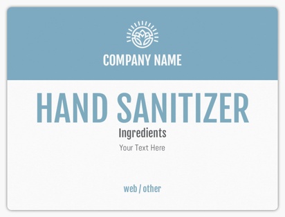 A hand antiseptic hand disinfectant gray blue design