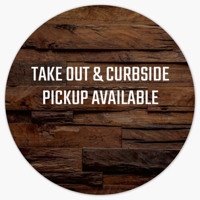 A curbside delivery take out and pickup brown black design