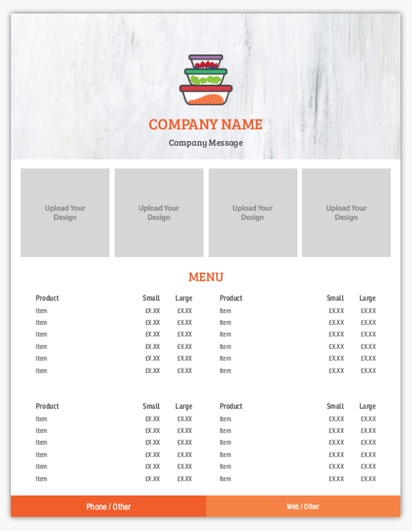 Design Preview for Design Gallery: Food Service Menu Cards, Single Page Menu
