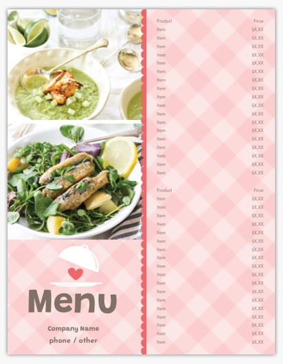 Design Preview for Design Gallery: Food Catering Menu Cards, Single Page Menu
