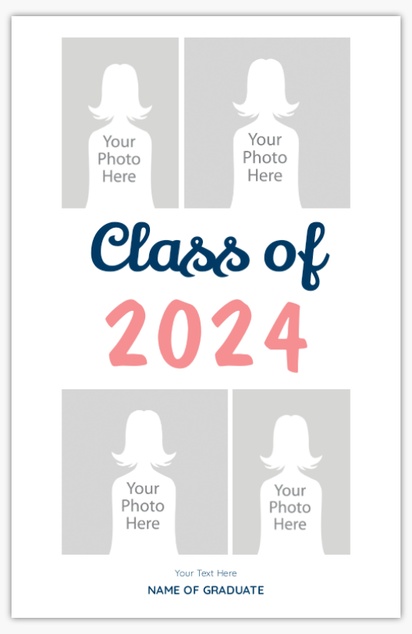 A colorful type photo cream pink design for Graduation with 4 uploads