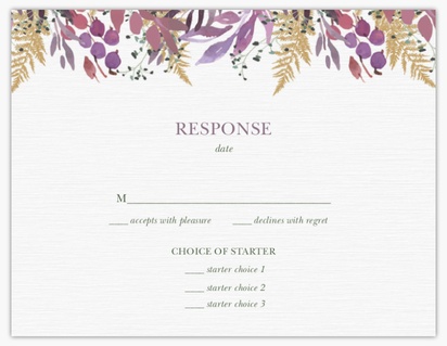 Design Preview for Design Gallery: Floral RSVP Cards, 13.9 x 10.7 cm