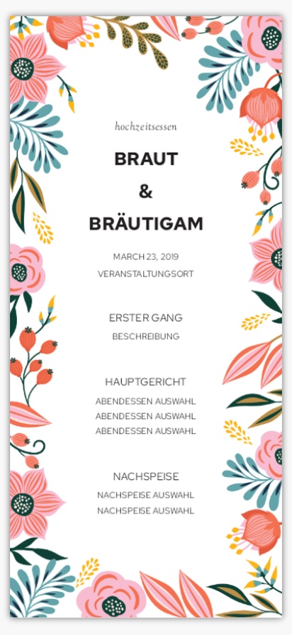 Designvorschau für Designgalerie: Hochzeits-Menükarten