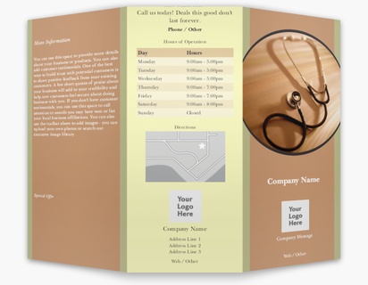 Design Preview for Design Gallery: Medical Equipment & Pharmaceuticals Custom Brochures, 8.5" x 11" Tri-fold