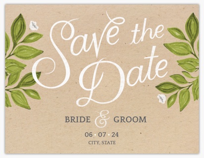 A děkuji ti save the date brown green design for Spring