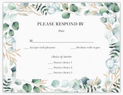 Design Preview for Templates for Greenery RSVP Cards , Flat 10.7 x 13.9 cm