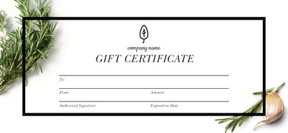 Design Preview for Design Gallery: Conservative Gift Certificates