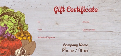 Design Preview for Templates for Farmers Market Gift Certificates 