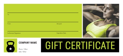 Design Preview for Templates for Sports & Fitness Gift Certificates 