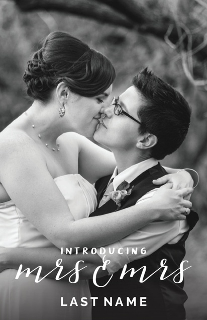 A full bleed wedding announcement gay wedding black gray design for Modern & Simple with 1 uploads