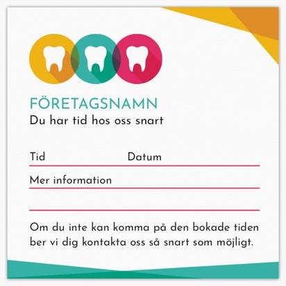 Förhandsgranskning av design för Designgalleri: Tandvård Fyrkantiga visitkort