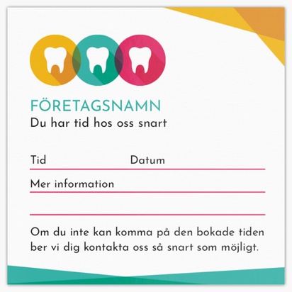 Förhandsgranskning av design för Designgalleri: Tandvård Extratjocka visitkort, Fyrkantiga (65 x 65 mm)