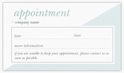 A simple appointment card white gray design for Appointment Cards