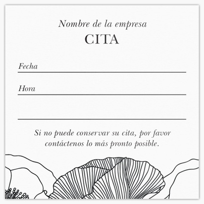 Un tarjeta de cita dibujado a mano diseño blanco gris para Citas