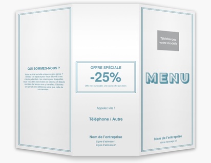 Aperçu du graphisme pour Galerie de modèles : menus pour alimentation et restauration, Trois volets à plis roulés