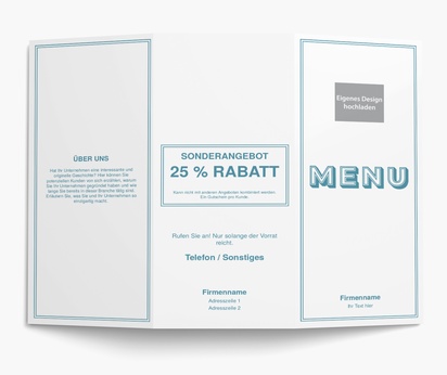 Designvorschau für Designgalerie: Speisekarten Essen & Trinken, Wickelfalz