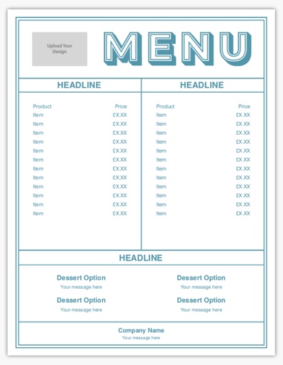 Design Preview for Design Gallery: Food & Ice Cream Trucks Menu Cards, Single Page Menu