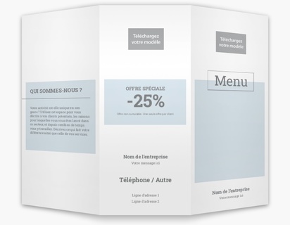 Aperçu du graphisme pour Galerie de modèles : menus pour alimentation et restauration, Trois volets à plis roulés