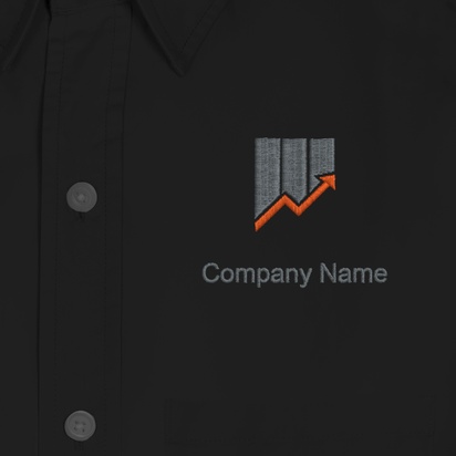 Design Preview for Design Gallery: Finance & Insurance Men's Embroidered Dress Shirts, Men's Black