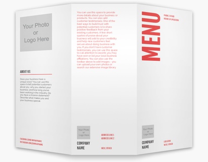 A logo menu black red design for Menus with 3 uploads