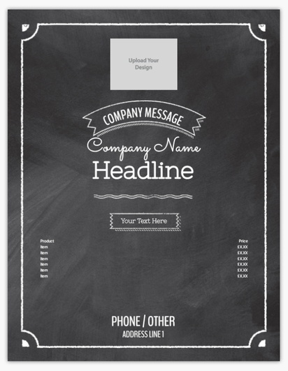 Design Preview for Design Gallery: Coffee Shops Menu Cards, Single Page Menu
