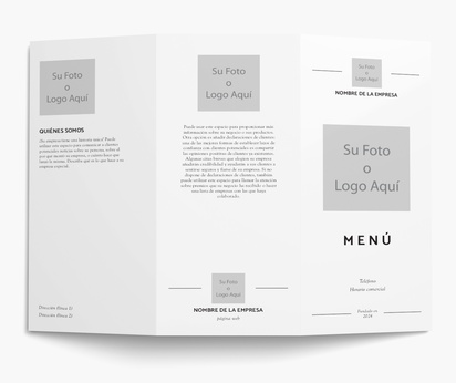Vista previa del diseño de Galería de diseños de menús para moderno y sencillo, Tríptico