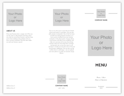 Design Preview for Design Gallery: Menus Menu Cards, Tri-Fold Menu