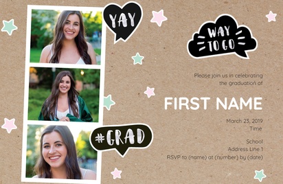 A funandfresh 3 picture black gray design for Graduation Party with 3 uploads