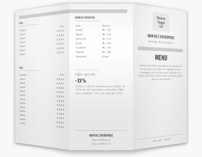 Aperçu du graphisme pour Galerie de modèles : menus pour moderne & simple, Trois volets à plis roulés