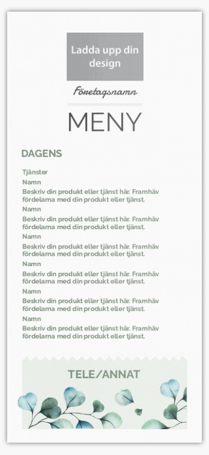 Förhandsgranskning av design för Designgalleri: Menyer Menyer, Enkelt