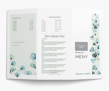 Forhåndsvisning av design for Designgalleri: Menyer Menyer, 3-fløyet
