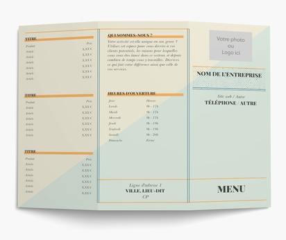 Aperçu du graphisme pour Galerie de modèles : menus, Trois volets à plis roulés