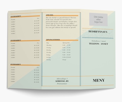 Forhåndsvisning av design for Designgalleri: Retro og nostalgisk Menyer, 3-fløyet