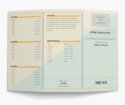 Förhandsgranskning av design för Designgalleri: Retro & vintage Menyer, C-falsning