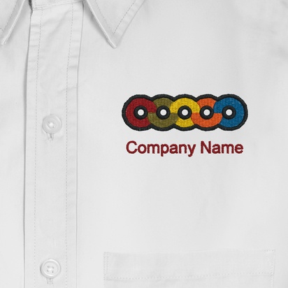Design Preview for Design Gallery: Marketing & Communications Men's Embroidered Dress Shirts, Men's White