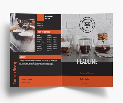 Design Preview for Design Gallery: Coffee Shops Folded Leaflets, Bi-fold A5 (148 x 210 mm)